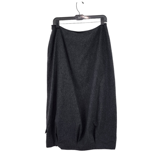 Lilith Women's Wool Blend Solid Pleated Hem Midi Skirt - L - Picture 6 of 8